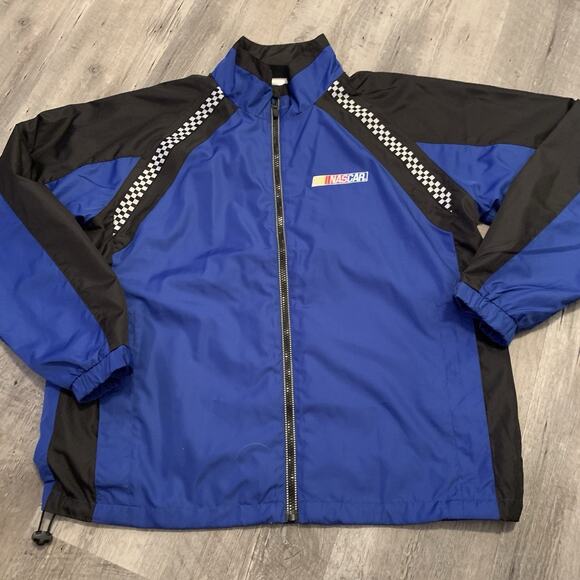 NASCAR Jacket Mens Large Full Zip Racing Windbreaker Lightweight Embroidered - Picture 1 of 5